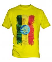 Ethiopa Grunge Flag Mens T-Shirt