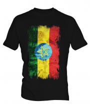 Ethiopa Grunge Flag Mens T-Shirt