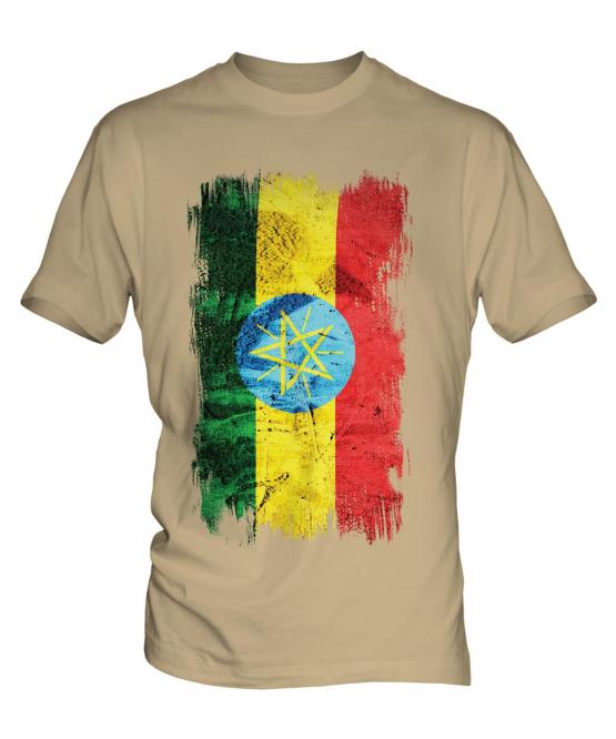 Ethiopa Grunge Flag Mens T-Shirt