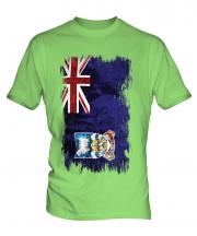 Falkland Islands Grunge Flag Mens T-Shirt
