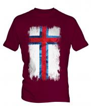 Faroe Islands Grunge Flag Mens T-Shirt