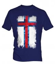 Faroe Islands Grunge Flag Mens T-Shirt