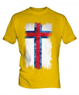 Faroe Islands Grunge Flag Mens T-Shirt