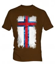 Faroe Islands Grunge Flag Mens T-Shirt