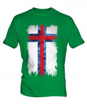 Faroe Islands Grunge Flag Mens T-Shirt