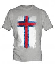 Faroe Islands Grunge Flag Mens T-Shirt