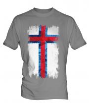 Faroe Islands Grunge Flag Mens T-Shirt