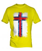 Faroe Islands Grunge Flag Mens T-Shirt