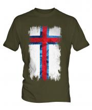 Faroe Islands Grunge Flag Mens T-Shirt