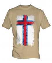 Faroe Islands Grunge Flag Mens T-Shirt