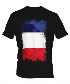 France Grunge Flag Mens T-Shirt
