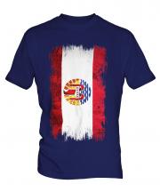 French Polynesia Grunge Flag Mens T-Shirt