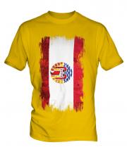 French Polynesia Grunge Flag Mens T-Shirt