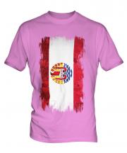 French Polynesia Grunge Flag Mens T-Shirt