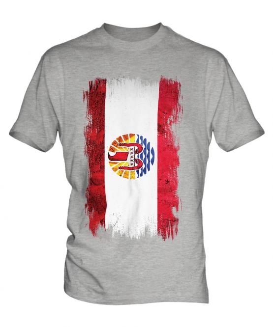 French Polynesia Grunge Flag Mens T-Shirt
