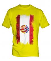 French Polynesia Grunge Flag Mens T-Shirt