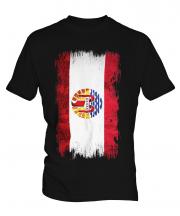 French Polynesia Grunge Flag Mens T-Shirt
