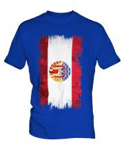 French Polynesia Grunge Flag Mens T-Shirt