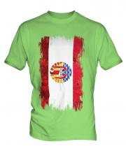French Polynesia Grunge Flag Mens T-Shirt