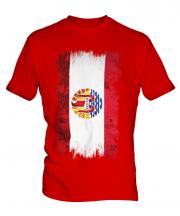 French Polynesia Grunge Flag Mens T-Shirt