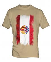 French Polynesia Grunge Flag Mens T-Shirt