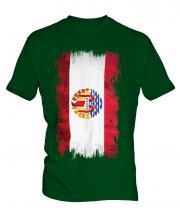 French Polynesia Grunge Flag Mens T-Shirt