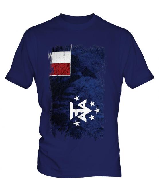 French Southern And Antarctic Lands Grunge Flag Mens T-Shirt