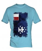 French Southern And Antarctic Lands Grunge Flag Mens T-Shirt
