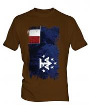 French Southern And Antarctic Lands Grunge Flag Mens T-Shirt