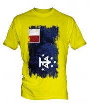 French Southern And Antarctic Lands Grunge Flag Mens T-Shirt