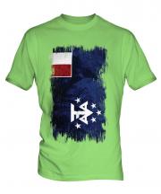 French Southern And Antarctic Lands Grunge Flag Mens T-Shirt