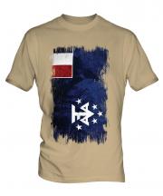 French Southern And Antarctic Lands Grunge Flag Mens T-Shirt