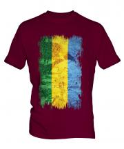 Gabon Grunge Flag Mens T-Shirt