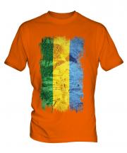 Gabon Grunge Flag Mens T-Shirt