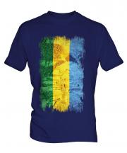 Gabon Grunge Flag Mens T-Shirt