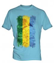 Gabon Grunge Flag Mens T-Shirt