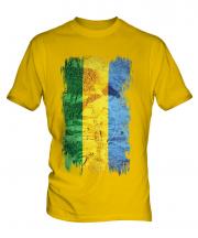 Gabon Grunge Flag Mens T-Shirt