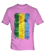 Gabon Grunge Flag Mens T-Shirt