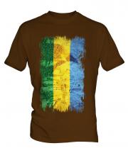 Gabon Grunge Flag Mens T-Shirt