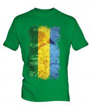 Gabon Grunge Flag Mens T-Shirt