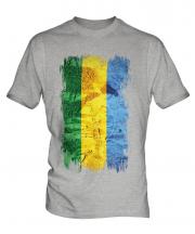Gabon Grunge Flag Mens T-Shirt