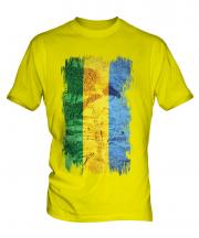 Gabon Grunge Flag Mens T-Shirt