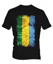 Gabon Grunge Flag Mens T-Shirt