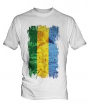 Gabon Grunge Flag Mens T-Shirt
