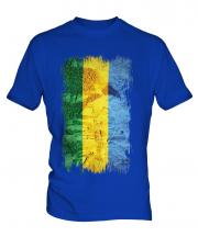 Gabon Grunge Flag Mens T-Shirt