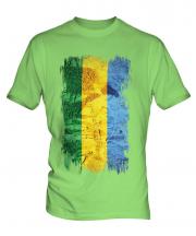 Gabon Grunge Flag Mens T-Shirt