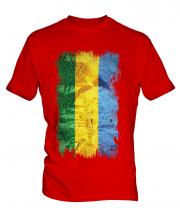 Gabon Grunge Flag Mens T-Shirt