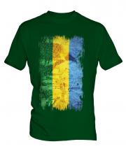 Gabon Grunge Flag Mens T-Shirt
