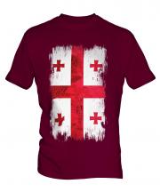Georgia Grunge Flag Mens T-Shirt