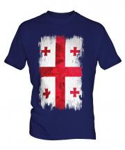 Georgia Grunge Flag Mens T-Shirt